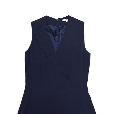 【USED】CARVEN by Guillaume Henry 2012AW Tailored Lapel Sleeveless Blazer Dress Navy