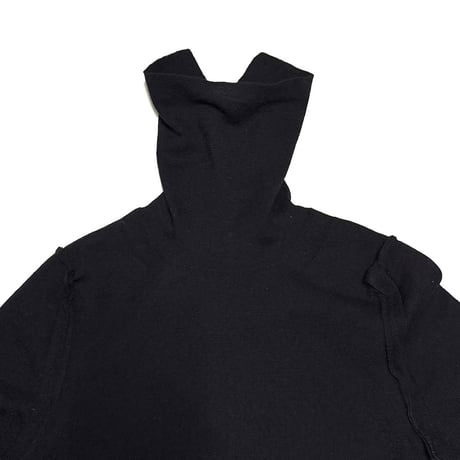 【USED】JUNYA WATANABE COMME des GARÇONS AD2008 Inside-Out Wool Turtleneck Knit Sweater Black