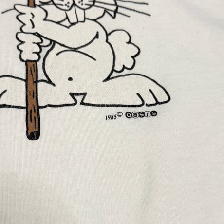 【USED】80's THE ZOO CREW Rabbit Footprint Banded Hem T-shirt