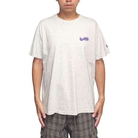 【USED】90's Life’s a Beach Rainbow Back Logo Print T-shirt Heather Grey