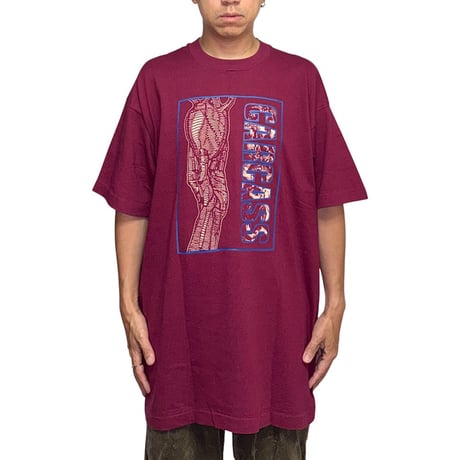 【USED】90's Carcass “Heartwork” T-shirt Burgundy