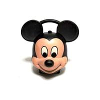 【USED】80's ALADDIN Mickey Mouse Face-Shaped Lunch Box