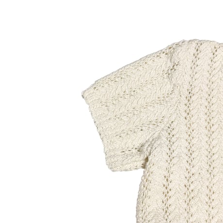 【USED】90's-00's Euro Vintage Ivory Pointelle Knit Top