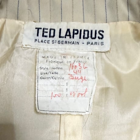 【USED】70's TED LAPIDUS Pinstripe Tailored Jacket Ivory