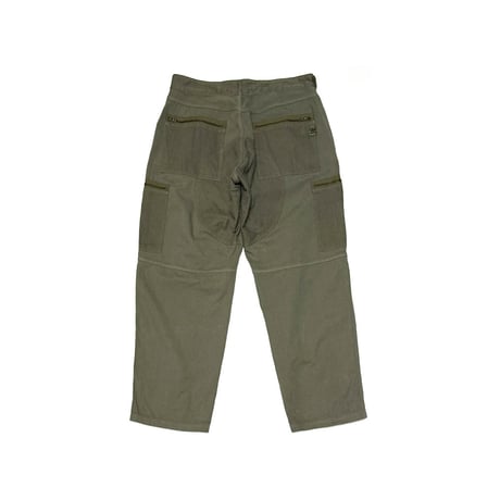 【USED】00's STUSSY Mixed Fabric Ripstop Flight Cargo Pants Olive