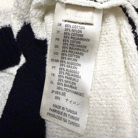 【USED】2010's DIESEL Italian Yarn Wide Stripe Pile Knit Sweater Black × Ivory Size:XL