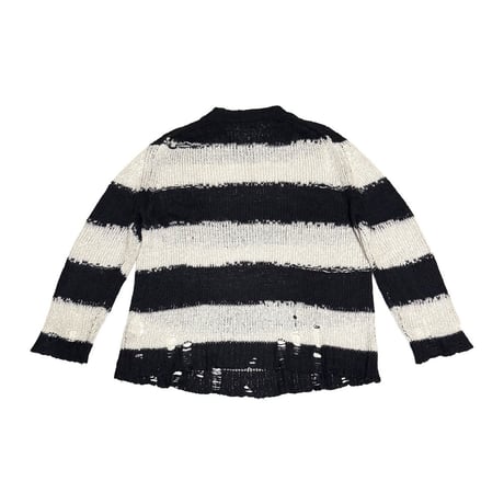 【USED】2020AW Acne Studios Distressed Striped Mohair-Blend Knit Sweater