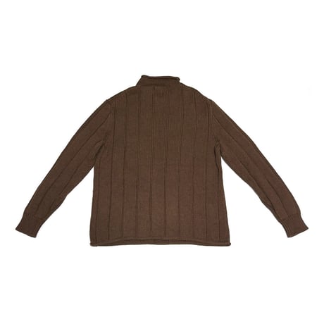 【USED】00's J.CREW ALWAYS Roll Neck Cotton Knit Sweater Brown