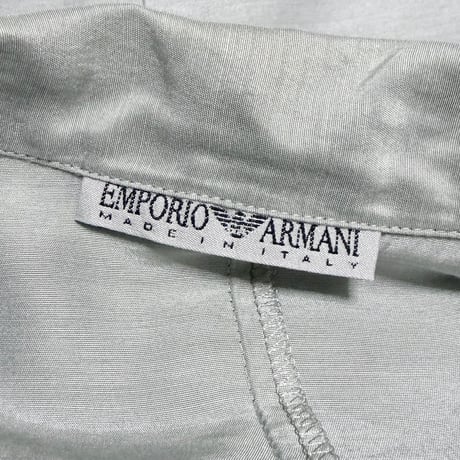 【USED】90's-00's EMPORIO ARMANI Silk-Blend Blouse Silver Grey