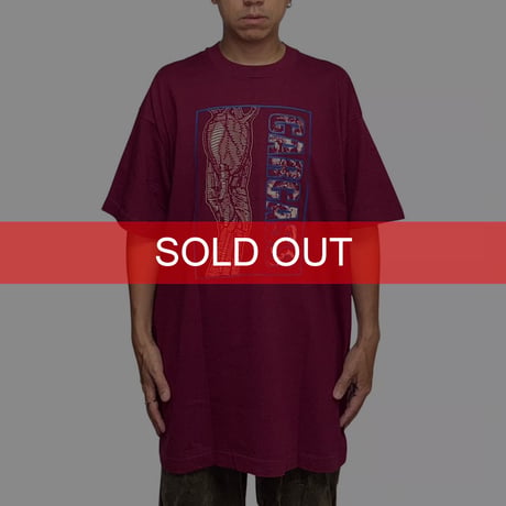 【USED】90's Carcass “Heartwork” T-shirt Burgundy