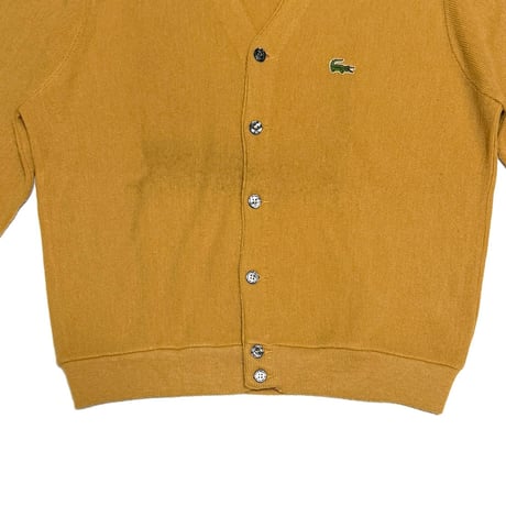 【USED】60's IZOD LACOSTE Acrylic Knit Cardigan Mustard Made in USA