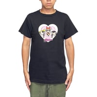【USED】90's THE POWERPUFF GIRLS Heart Logo T-shirt Black Made in USA