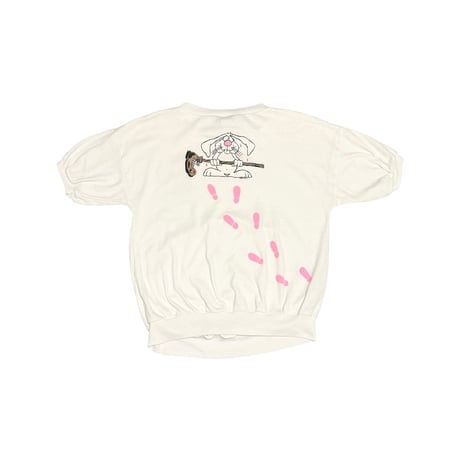 【USED】80's THE ZOO CREW Rabbit Footprint Banded Hem T-shirt