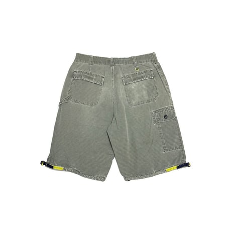 【USED】90's-00's BUGLE BOY Ripstop Tactical Cargo Shorts Olive Gray