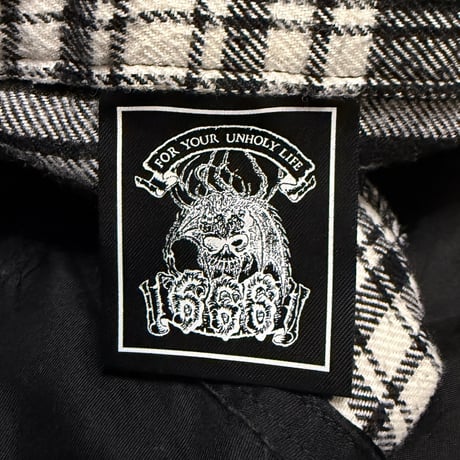 【USED】90's-00's 666 Black & White Plaid Bondage Pants