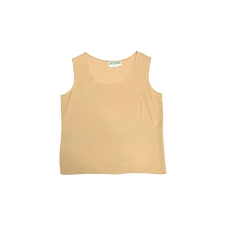 【USED】80's THEOREME PARIS French Viscose Tank Top Beige Made in France