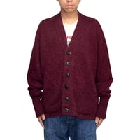 【USED】70's Simpsons HUNT CLUB Shetland Wool Cardigan Burgundy