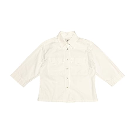 【USED】90's DRIES VAN NOTEN Boxy 3/4 Sleeve Cotton Blouse Made in Belgium