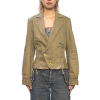 【USED】00's DIESEL Zip Design Cropped Cotton Tailored Jacket