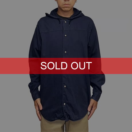【USED】90's ARMANI JEANS Hooded Shirt Jacket