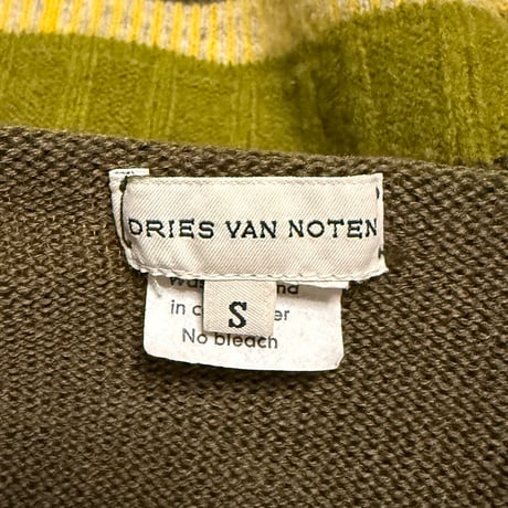 【USED】90's DRIES VAN NOTEN Multi Panel V-Neck Wool Knit