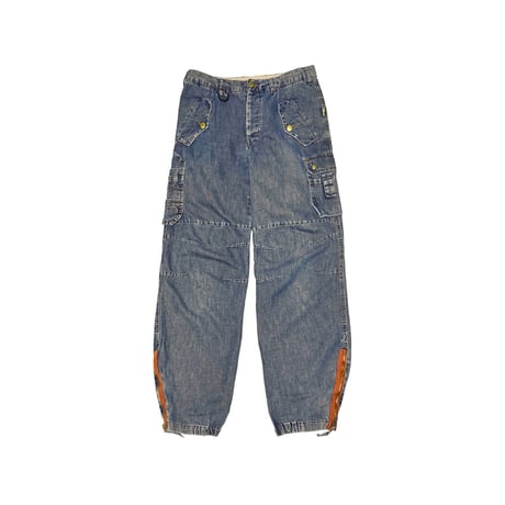 【USED】90's JPG. JEANS BY GAULTIER Y2K Multi Pocket Zip Hem Denim Cargo Pants
