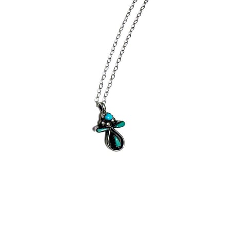 【BOOMBABA BOUTIQUE】(No.30) Sterling w/ Turquoise Pendant Necklace 925 sterling silver; turquoise