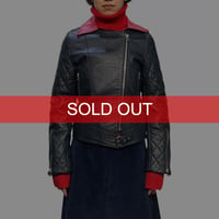 【DEAD STOCK】J.W. ANDERSON 2011AW Navy × Red Leather Biker Jacket