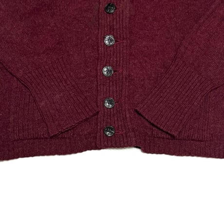 【USED】70's Simpsons HUNT CLUB Shetland Wool Cardigan Burgundy