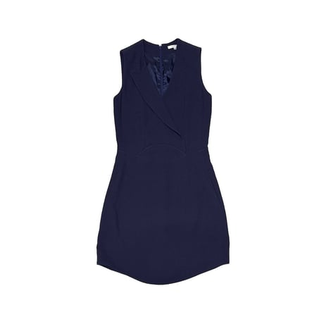 【USED】CARVEN by Guillaume Henry 2012AW Tailored Lapel Sleeveless Blazer Dress Navy