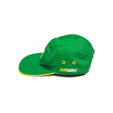【USED】00's SUBWAY Logo Jet Cap Green × Yellow