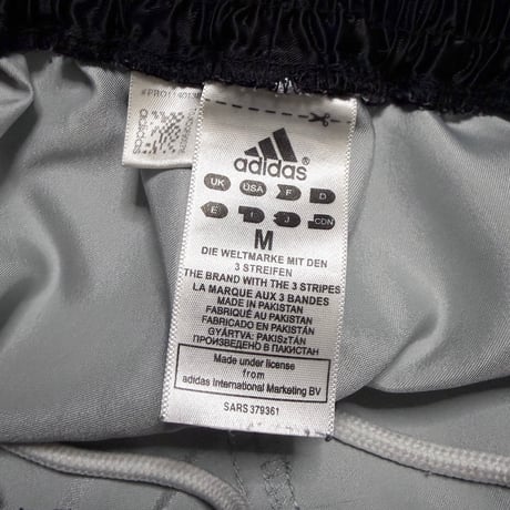 【USED】00's adidas Satin Boxing Shorts Silver × Black