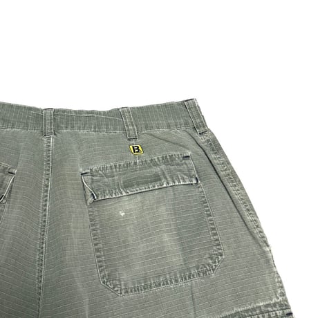【USED】90's-00's BUGLE BOY Ripstop Tactical Cargo Shorts Olive Gray