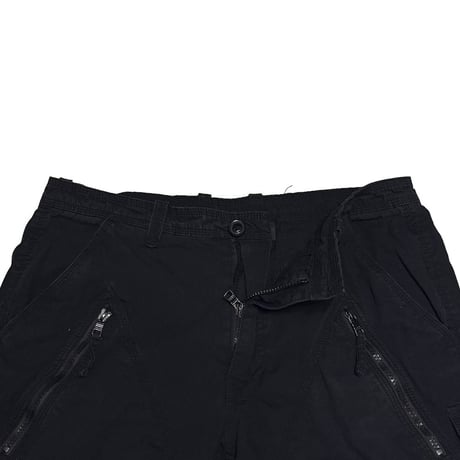 【USED】ARMANI EXCHANGE 2016SS Ripstop Zip Cargo Shorts Black