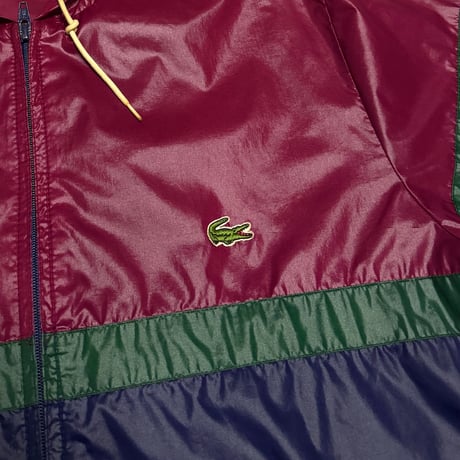 【USED】70's-80's IZOD LACOSTE Color Block Nylon Hooded Jacket