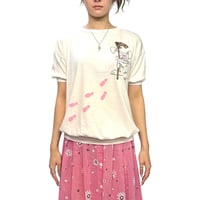 【USED】80's THE ZOO CREW Rabbit Footprint Banded Hem T-shirt
