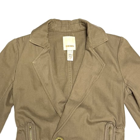 【USED】00's DIESEL Zip Design Cropped Cotton Tailored Jacket