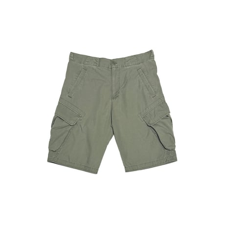 【USED】00's NIKE Ripstop Diagonal Pocket Cargo Shorts Olive