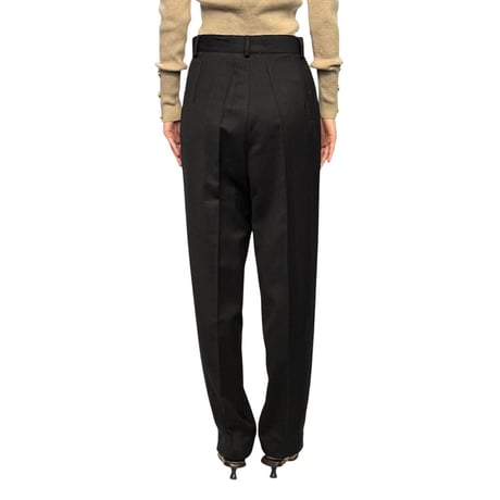 【USED】90's GIVENCHY PARIS Made in France Wool & Cashmere 2-Tuck Tapered Trousers
