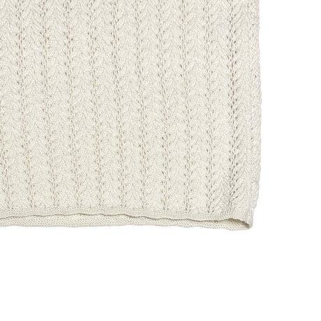【USED】90's-00's Euro Vintage Ivory Pointelle Knit Top