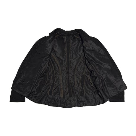 【USED】c.1900 French Vintage Black Jacquard Peplum Jacket