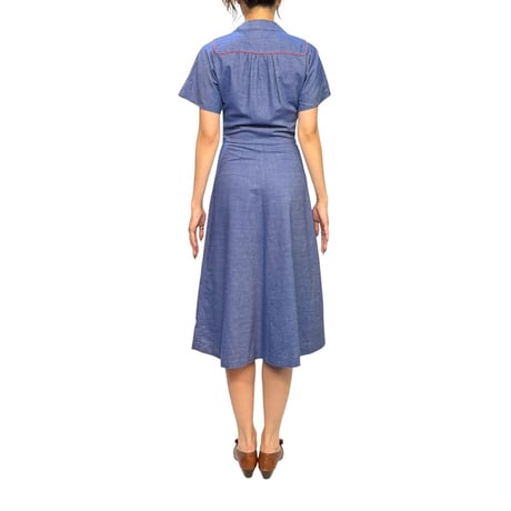 【USED】70's–80's Chambray Sailor Dress