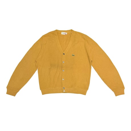【USED】60's IZOD LACOSTE Acrylic Knit Cardigan Mustard Made in USA