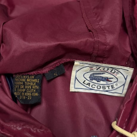 【USED】70's-80's IZOD LACOSTE Color Block Nylon Hooded Jacket