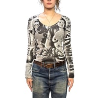 【USED】00's MISS SIXTY Hippie Girl All-Over Graphic Long Sleeve T-shirt