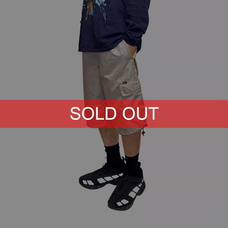 【USED】00's NIKE CLIMA-FIT Single Cargo Pocket Tech Shorts Liquid Silver