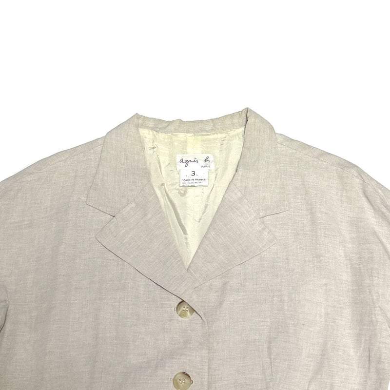 USED】90's agnès b. Seamless Shoulder Linen Ble