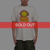 【USED】90's HAPPY TECHNO Smiley Face Print T-shirt