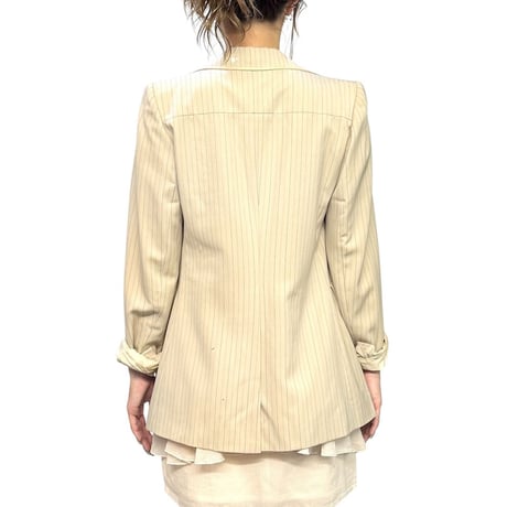 【USED】70's TED LAPIDUS Pinstripe Tailored Jacket Ivory
