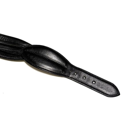 【USED】80's ALAÏA Triple Strap Leather Wide Belt Black
